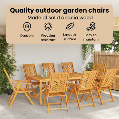 Garden Chair 8 pcs Brown Solid Acacia Wood