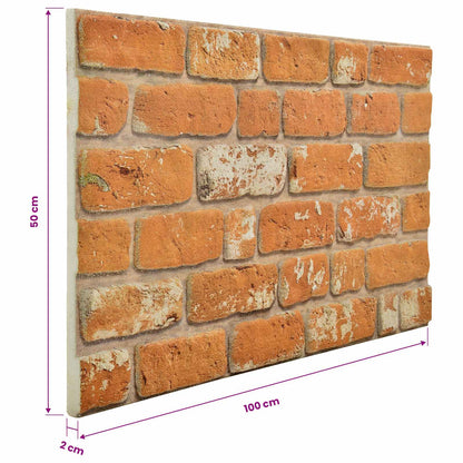 Wall Panels 10 pcs 100 x 50 cm Brick EPS Foam