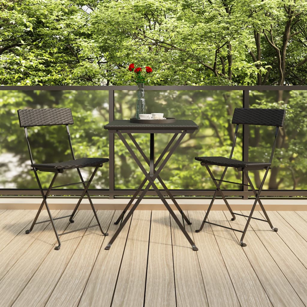 Folding Bistro Chair | Set of 2 | Black