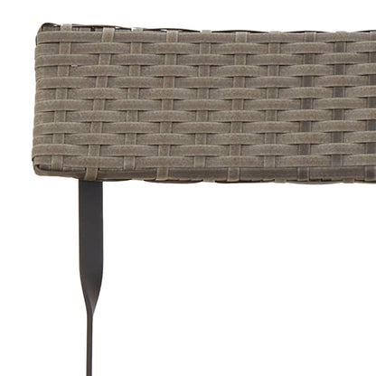 Folding Bistro Chair | Set of 2 | Grey | Poly Rattan, Powder-Coated Steel