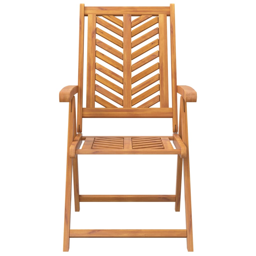 Reclining Garden Chair |  Set of 2 | Natural wood color