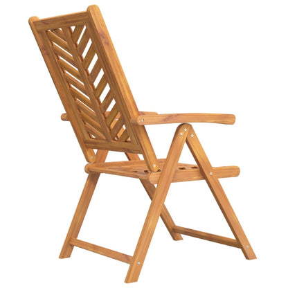 Reclining Garden Chair |  Set of 2 | Natural wood color