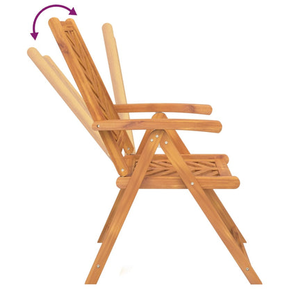 Reclining Garden Chair |  Set of 2 | Natural wood color