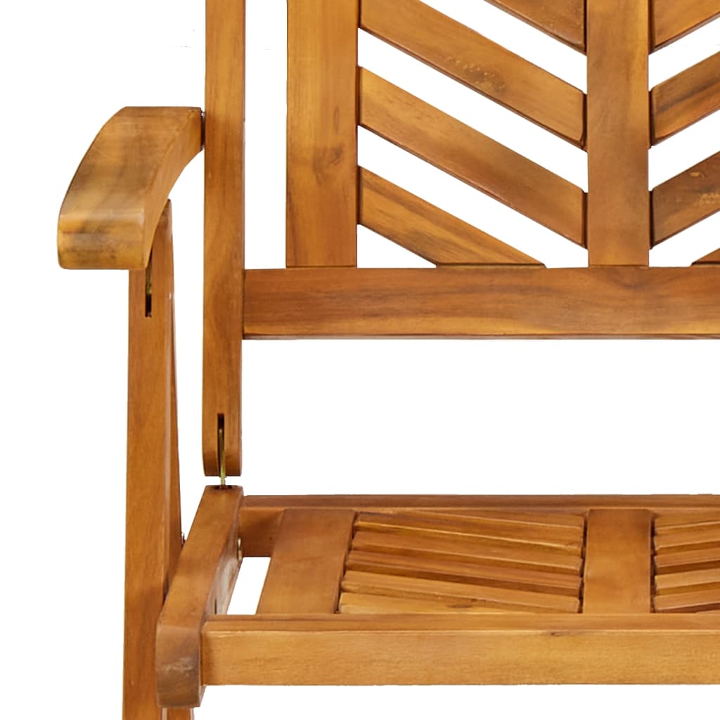 Reclining Garden Chair |  Set of 2 | Natural wood color