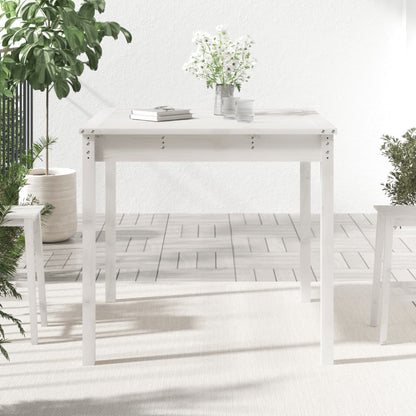 Garden Table White 82,5x82,5x76 cm Solid Wood Pine