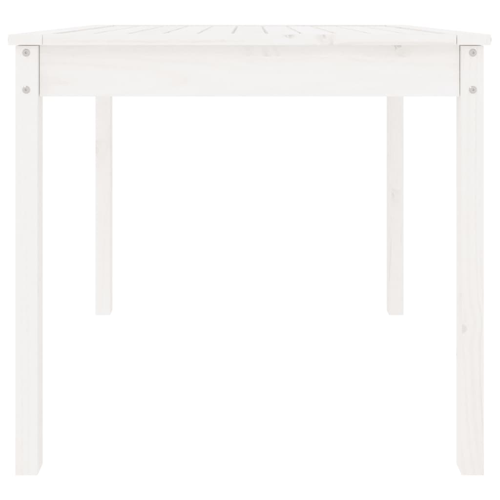 Garden Table White 82,5x82,5x76 cm Solid Wood Pine