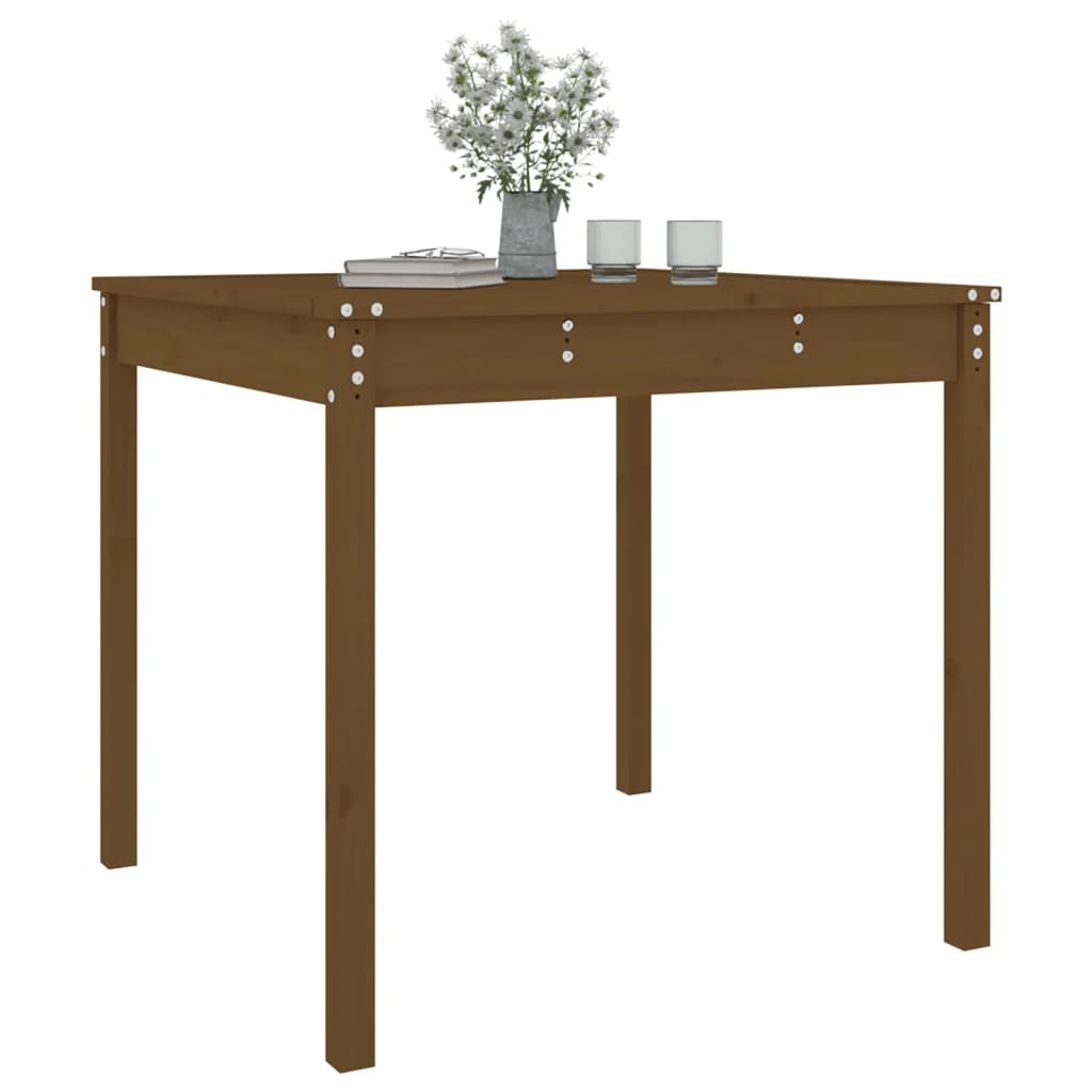 Garden Table Honey Brown 82,5x82,5x76 cm Solid Wood Pine