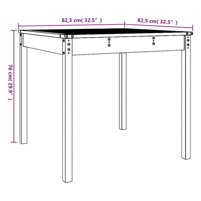 Garden Table Honey Brown 82,5x82,5x76 cm Solid Wood Pine