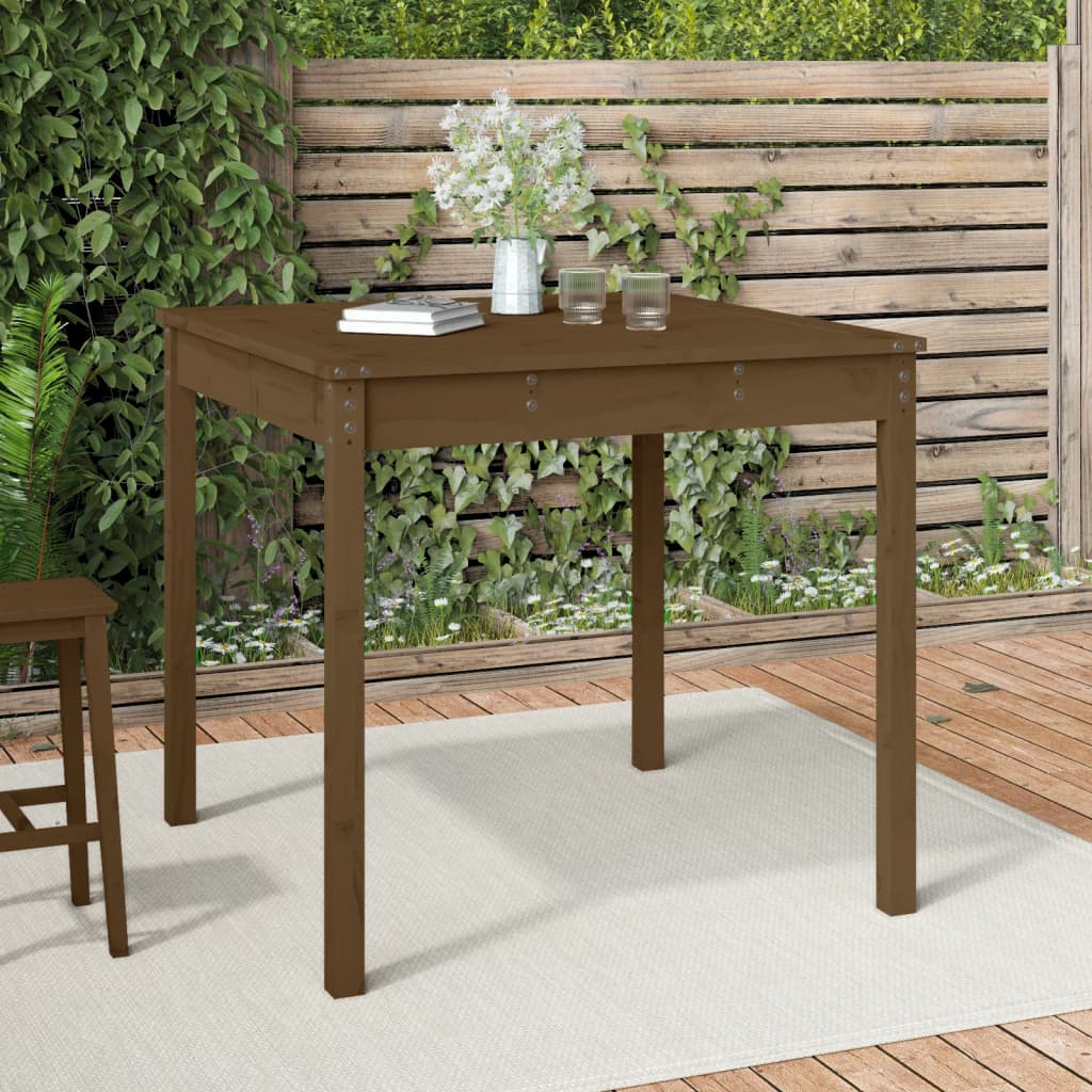 Garden Table Honey Brown 82,5x82,5x76 cm Solid Wood Pine
