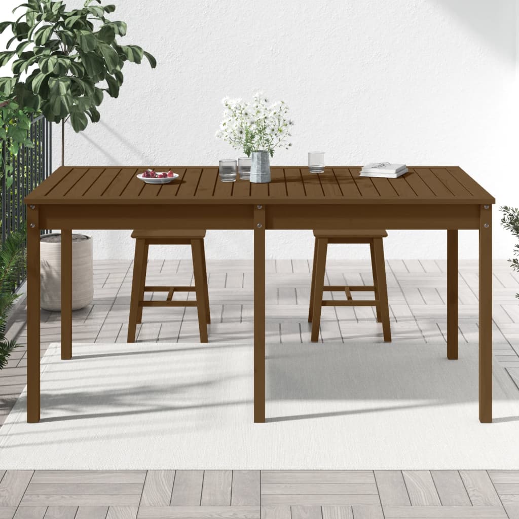 Garden Table Honey Brown 159,5x82,5x76 cm Solid Wood Pine