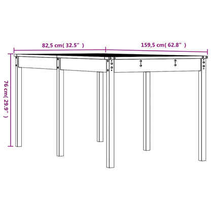 Garden Table Honey Brown 159,5x82,5x76 cm Solid Wood Pine