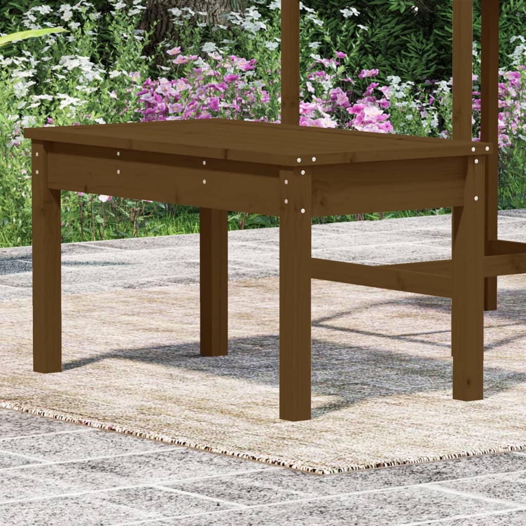 Garden Bench | Honey brown | Solid pine wood | 80x44x45 cm | Durable