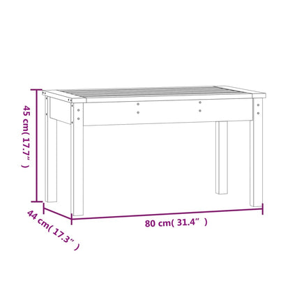 Garden Bench | Honey brown | Solid pine wood | 80x44x45 cm | Durable