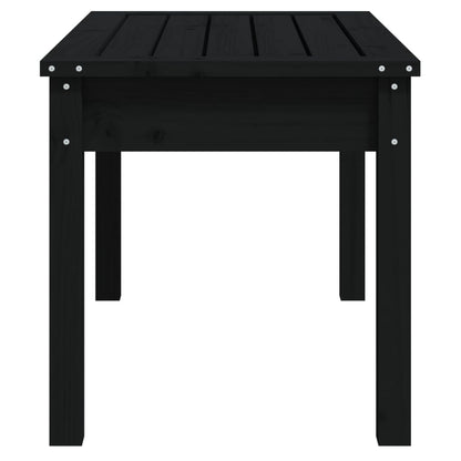 Garden Bench | Black | Solid Pine Wood | Compact | Sturdy | Garden Bench