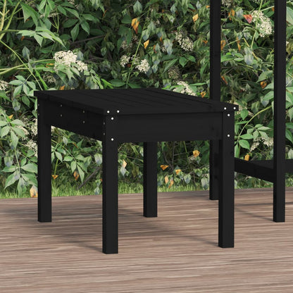 Garden Bench | Black | Solid Pine Wood | Compact | Sturdy | Garden Bench