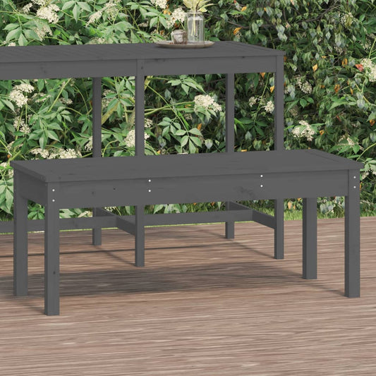 Garden Bench | Grey | Solid pine wood | Medium | Classic/Traditional