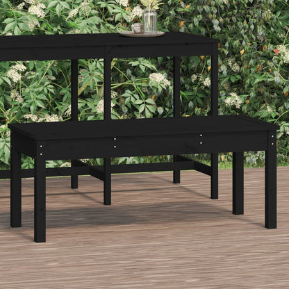 Garden Bench | Black | Solid pine wood | Standard | Seats Many