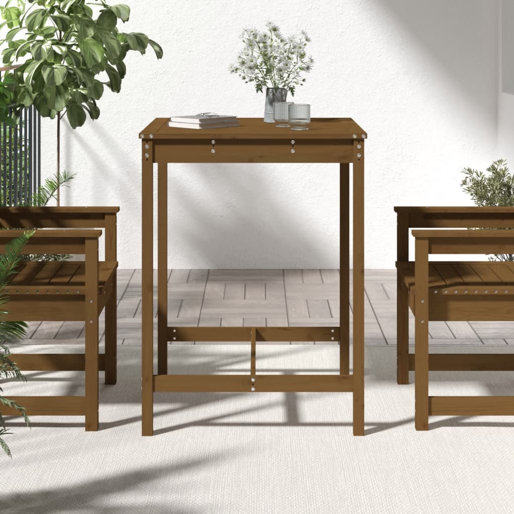 Garden Table Honey Brown 82,5x82,5x110 cm Solid Wood Pine