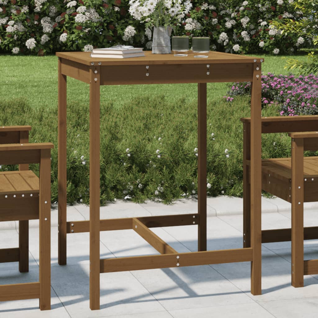 Garden Table Honey Brown 82,5x82,5x110 cm Solid Wood Pine