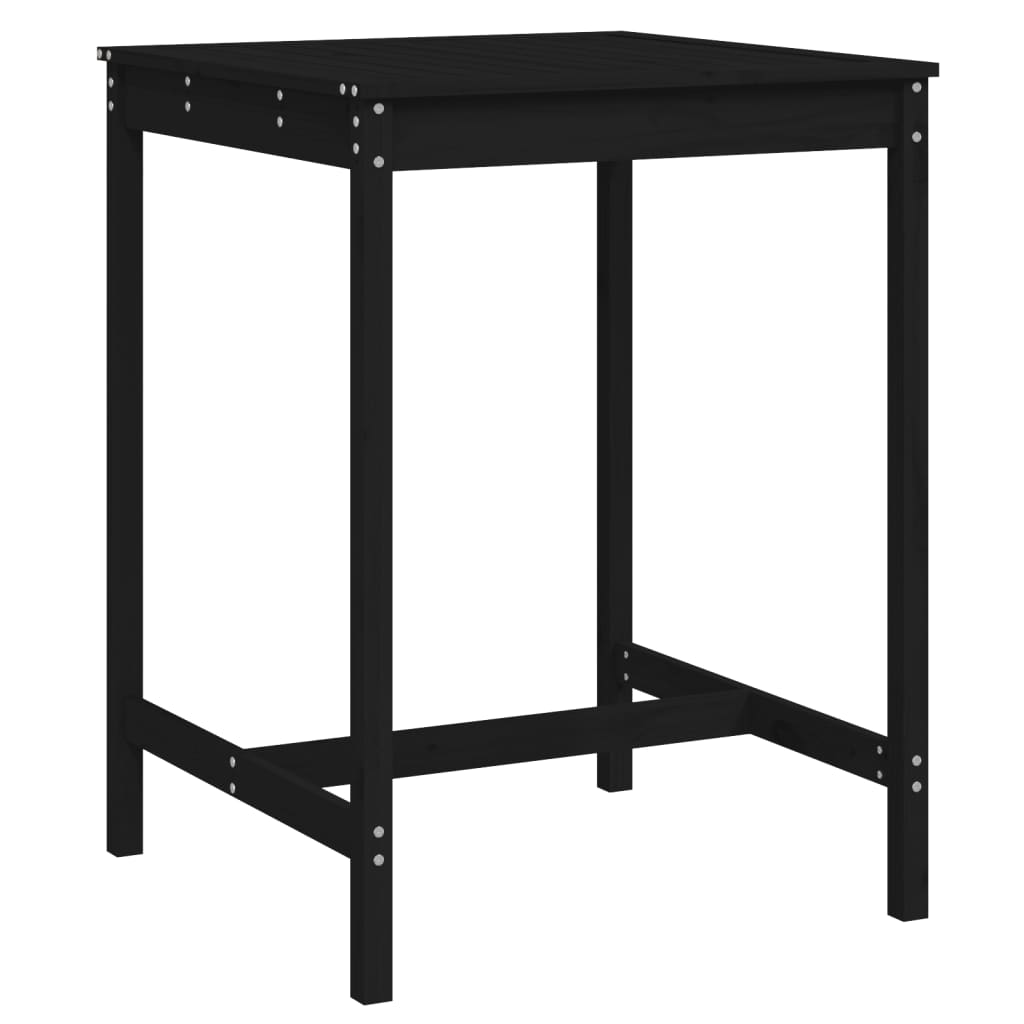 Garden Table Black 82,5x82,5x110 cm Solid Wood Pine