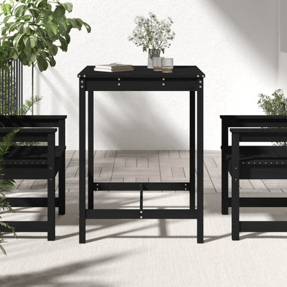 Garden Table Black 82,5x82,5x110 cm Solid Wood Pine