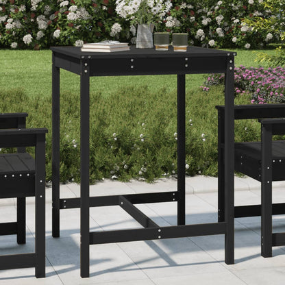 Garden Table Black 82,5x82,5x110 cm Solid Wood Pine