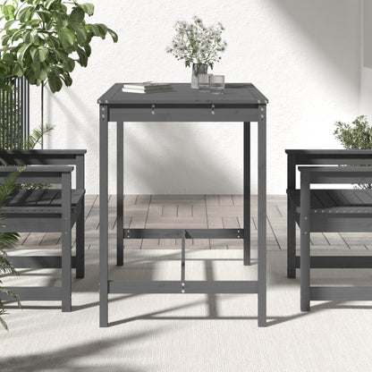 Garden Table Grey 121x82,5x110 cm Solid Wood Pine