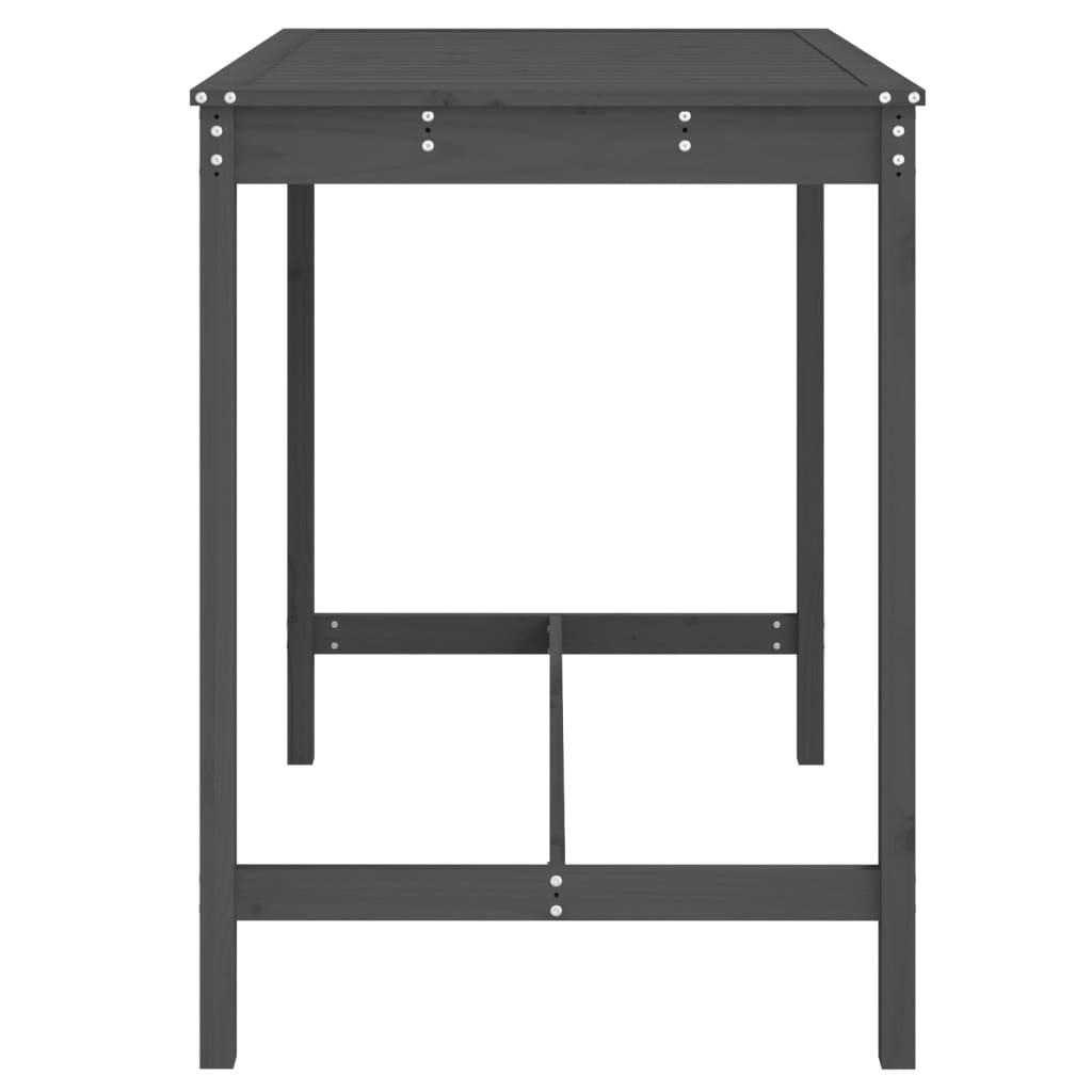 Garden Table Grey 121x82,5x110 cm Solid Wood Pine
