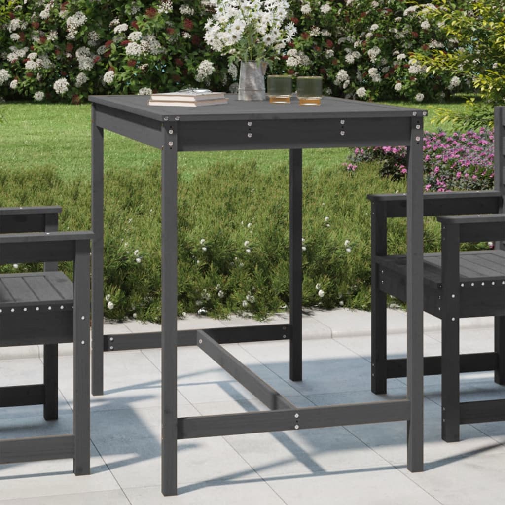 Garden Table Grey 121x82,5x110 cm Solid Wood Pine
