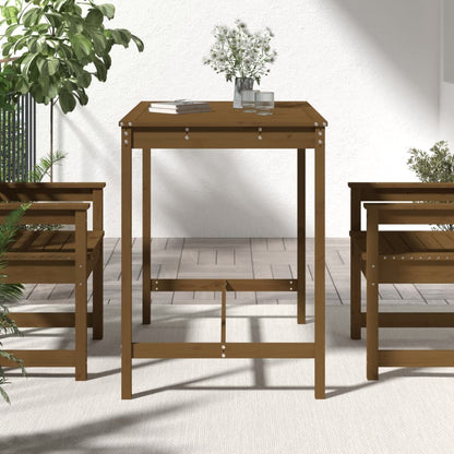 Garden Table Honey Brown 121x82.5x110 cm Solid Wood Pine