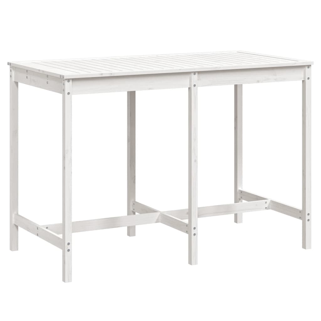 Garden Table White 159,5x82,5x110 cm Solid Wood Pine