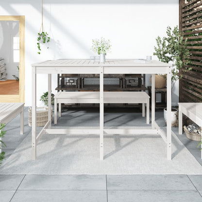 Garden Table White 159,5x82,5x110 cm Solid Wood Pine