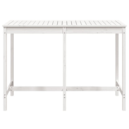 Garden Table White 159,5x82,5x110 cm Solid Wood Pine