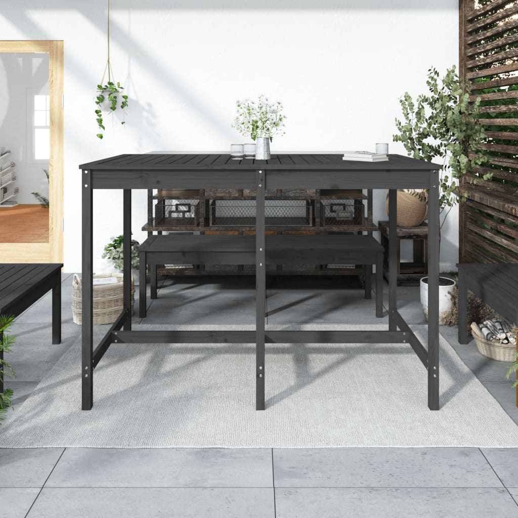 Garden Table Grey 159,5x82,5x110 cm Solid Wood Pine
