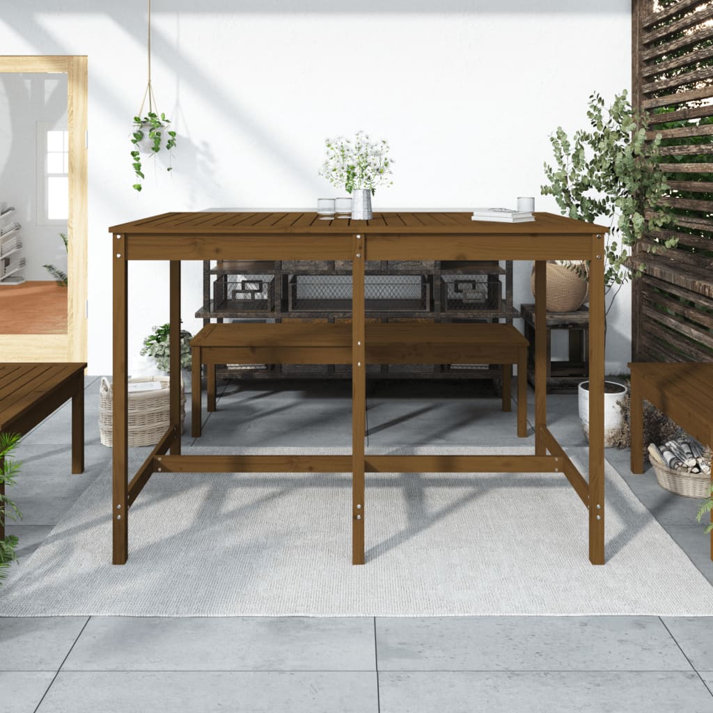 Garden Table Honey Brown 159,5x82,5x110 cm Solid Wood Pine