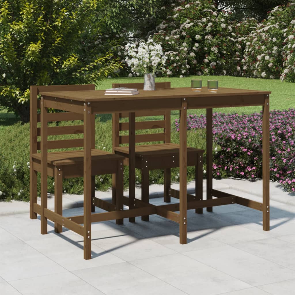 Garden Table Honey Brown 159,5x82,5x110 cm Solid Wood Pine