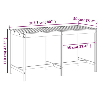 Garden Table 203,5x90x110 cm Solid Wood Pine