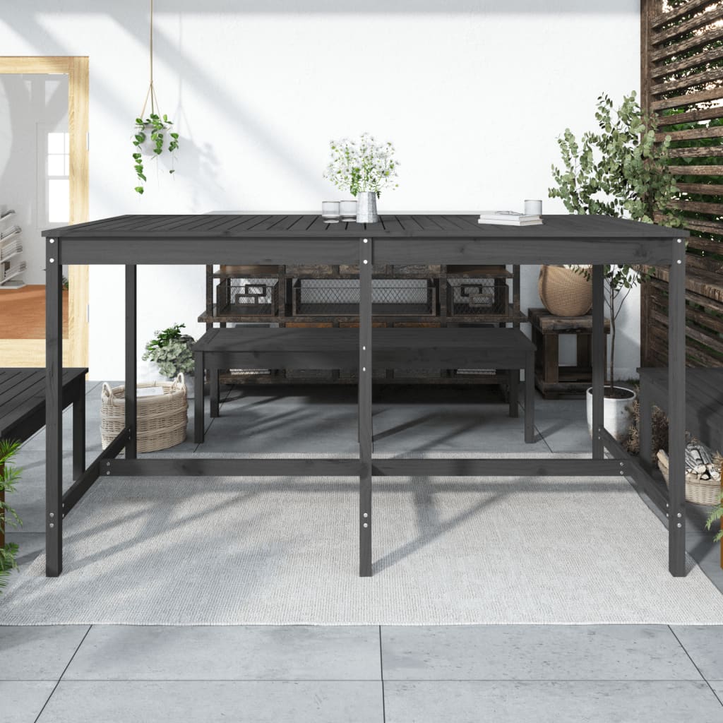 Garden Table Grey 203,5x90x110 cm Solid Wood Pine