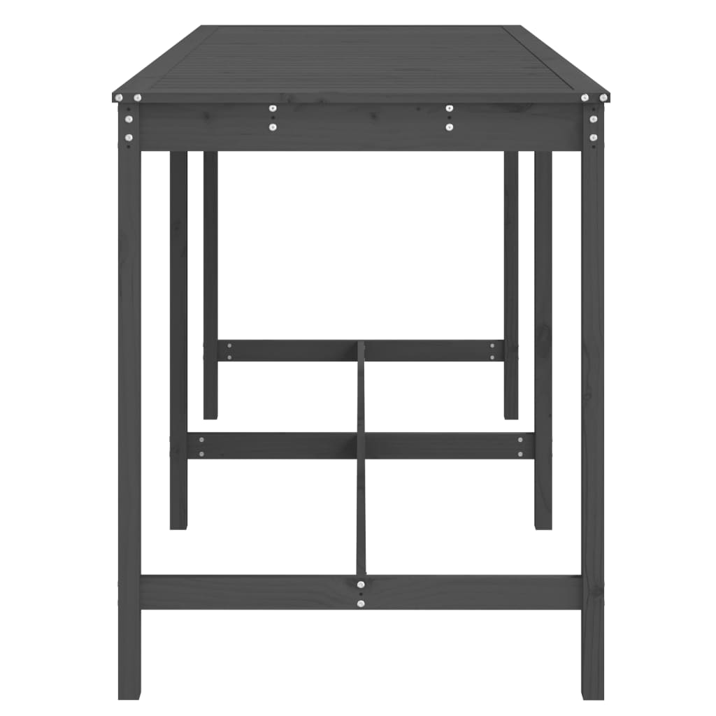 Garden Table Grey 203,5x90x110 cm Solid Wood Pine