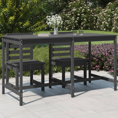 Garden Table Grey 203,5x90x110 cm Solid Wood Pine