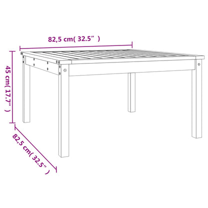 Garden Table White 82.5x82.5x45 cm Solid Wood Pine