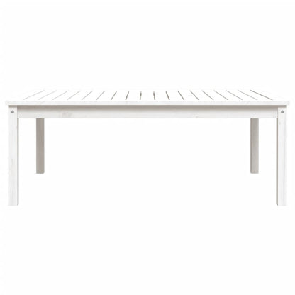 Garden Table White 121x82,5x45 cm Solid Wood Pine
