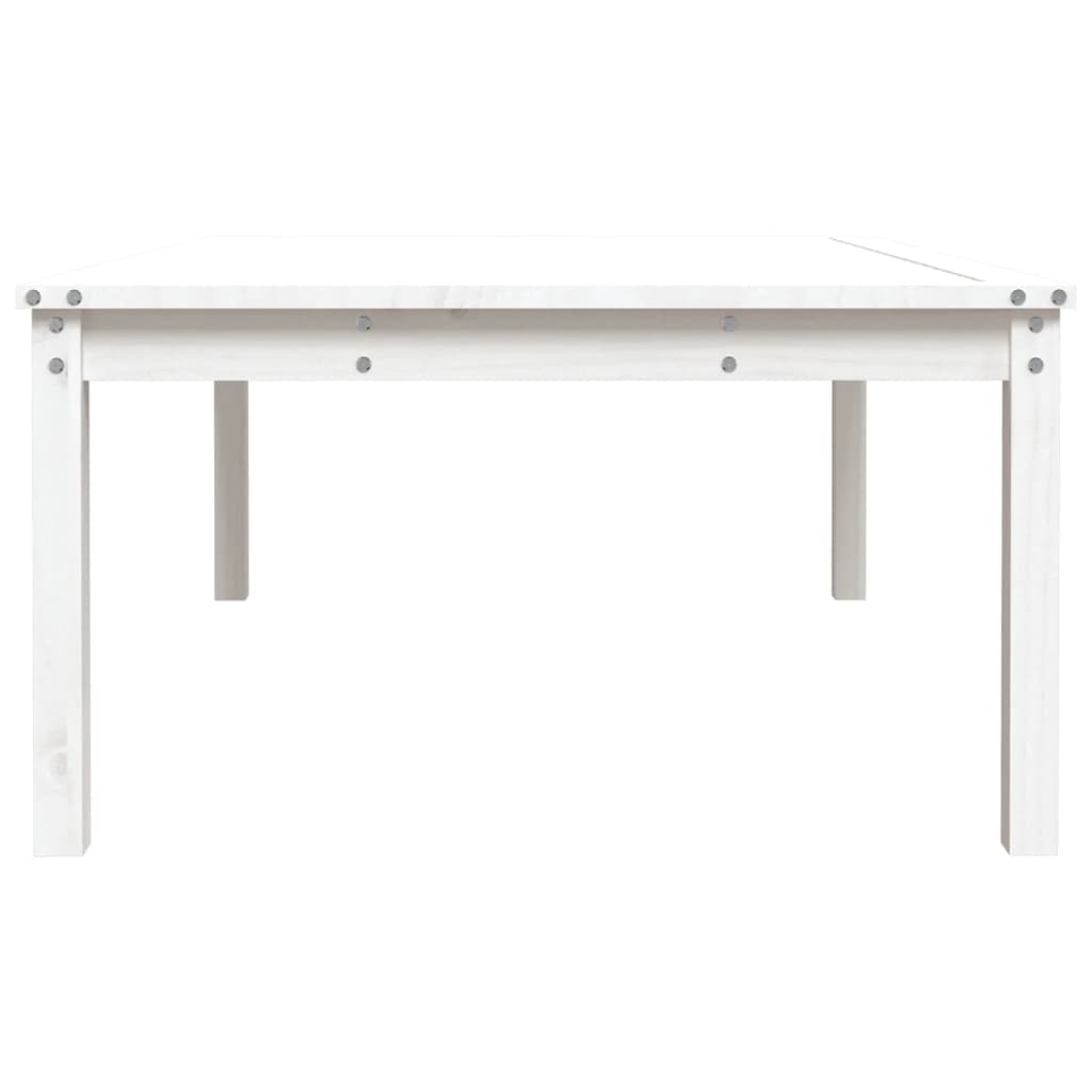 Garden Table White 121x82,5x45 cm Solid Wood Pine