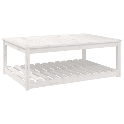 Garden Table White 121x82,5x45 cm Solid Wood Pine