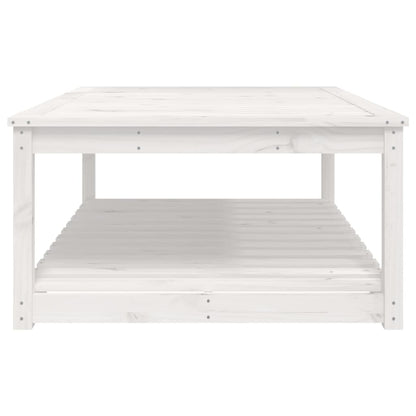 Garden Table White 121x82,5x45 cm Solid Wood Pine