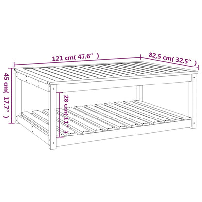 Garden Table 121x82,5x45 cm Solid Wood Douglas