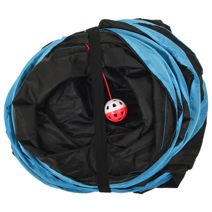 Cat Tunnel 4-way Black and Blue 132 cm Polyester