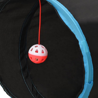 S-shaped Cat Tunnel Black and Blue 122 cm Polyester