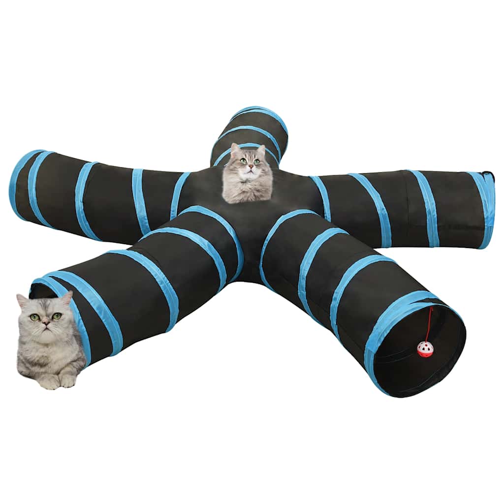 Cat Tunnel 5-way Black and Blue 25 cm Polyester