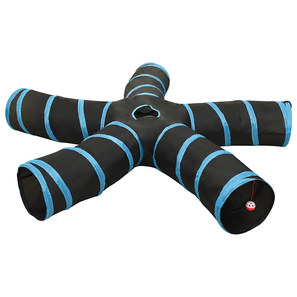 Cat Tunnel 5-way Black and Blue 25 cm Polyester